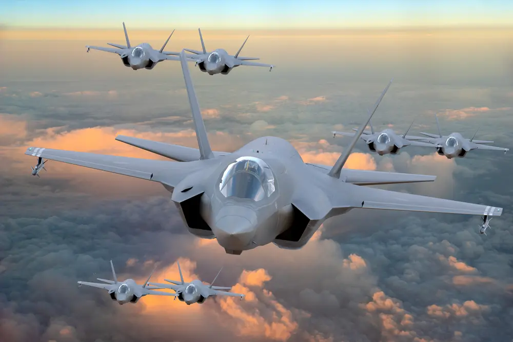 Missile and Weapons defense domain: fighter jet carrying missiles