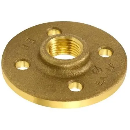 Brass floor flange with threaded bore