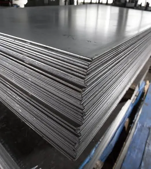 Stacked steel plate sheets in stainless, carbon steel and alloy grades